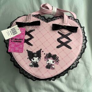 My melody and kuromi heart shaped bag